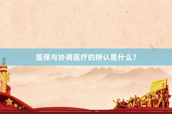 医保与协调医疗的辨认是什么？
